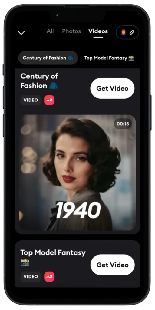 Remini AI 1940 Century of Fashion Video Enhancement Feature Remini Century of Fashion video ehancement